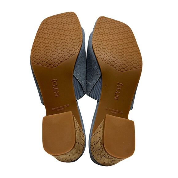 NEW NYDJ Womens Size 10 Alanah Blue Scalloped Suede Slide Sandal *Box w/out Lid* - Picture 7 of 9
